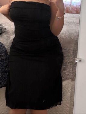 Windsor Black Strapless Midi Dress